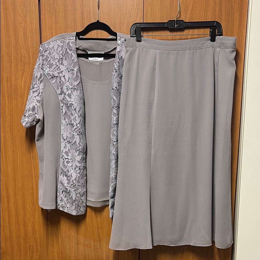 🏡 Clara Formal 3 Piece Ensemble - Gray - Size 3X - Picture 2 of 12